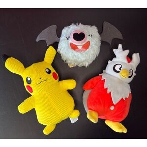 Pokemon Plush Lot Pikachu Corduroy Delibird Woobat Stuffed Toys  Bundle